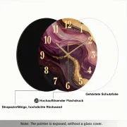 Leise Wanduhr - Modernes Marmor-Design mit goldenen Akzenten