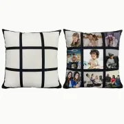 Kissenbezug mit 9 Fotos 40 x 40 cm schwarz