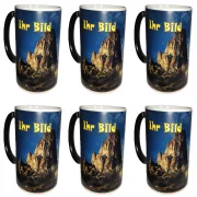 Magie Farbwechselnde Mattierte Keramik-Kaffeetasse Schwarz- 6er Pack