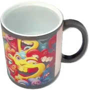 Magie Farbwechselnde Mattierte Keramik-Kaffeetasse Schwarz- 6er Pack