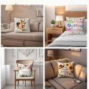 Kissenbezug personalisiert 40 x 40 cm weiß