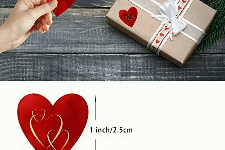 Gl&auml;nzende Herz-Aufkleber