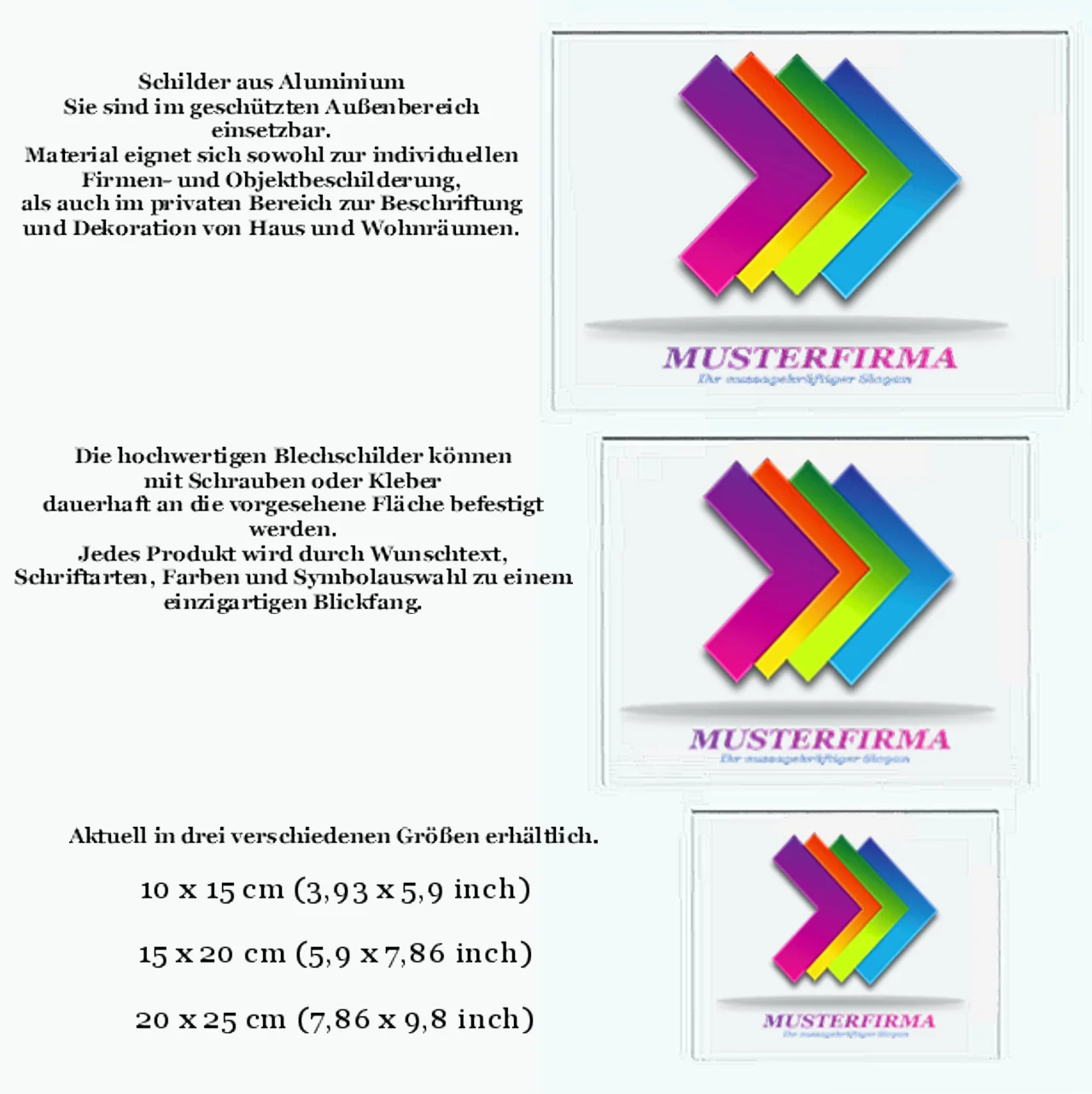 Aluminium Bilder und Schilder