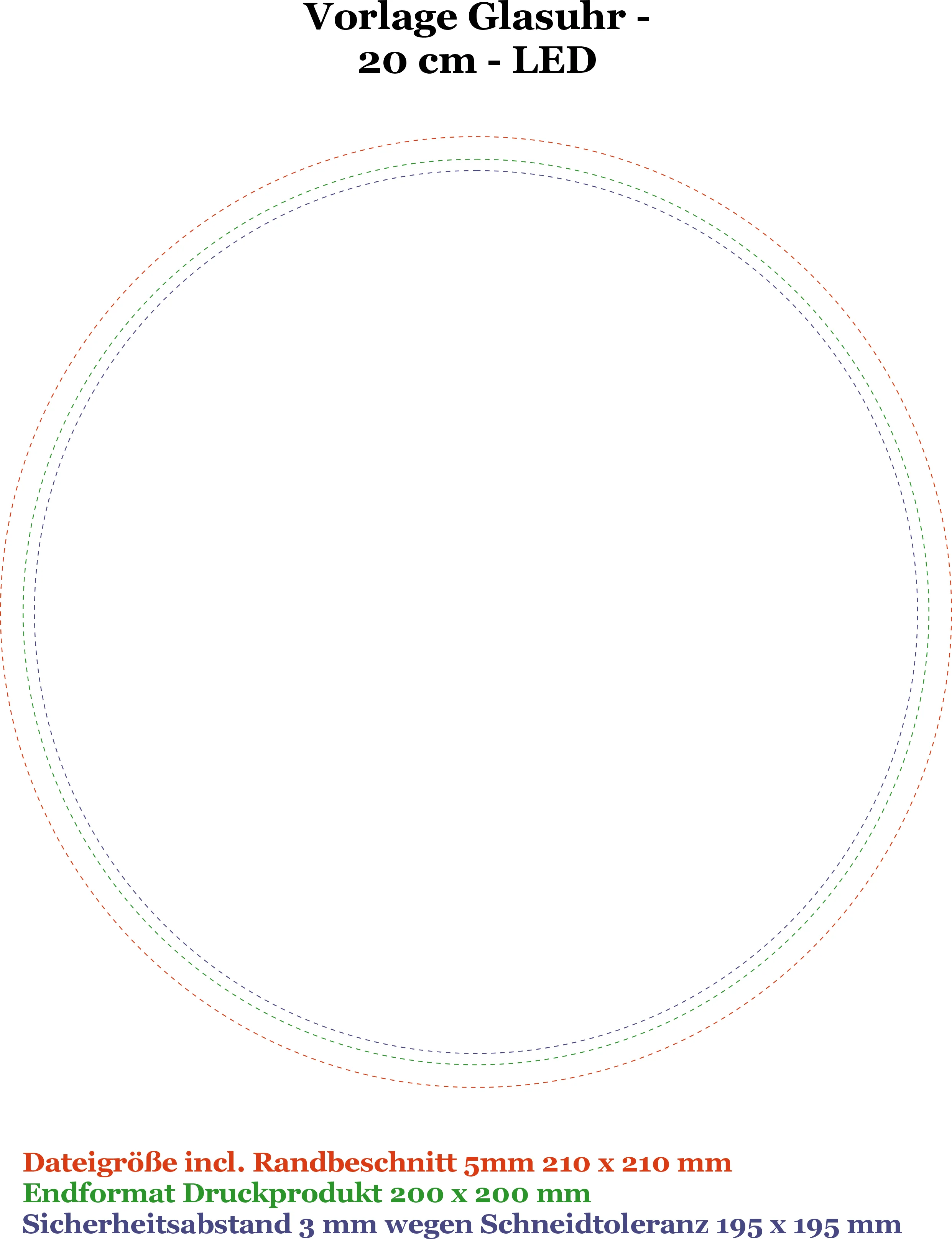 Glasuhr 20 cm Durchmesser