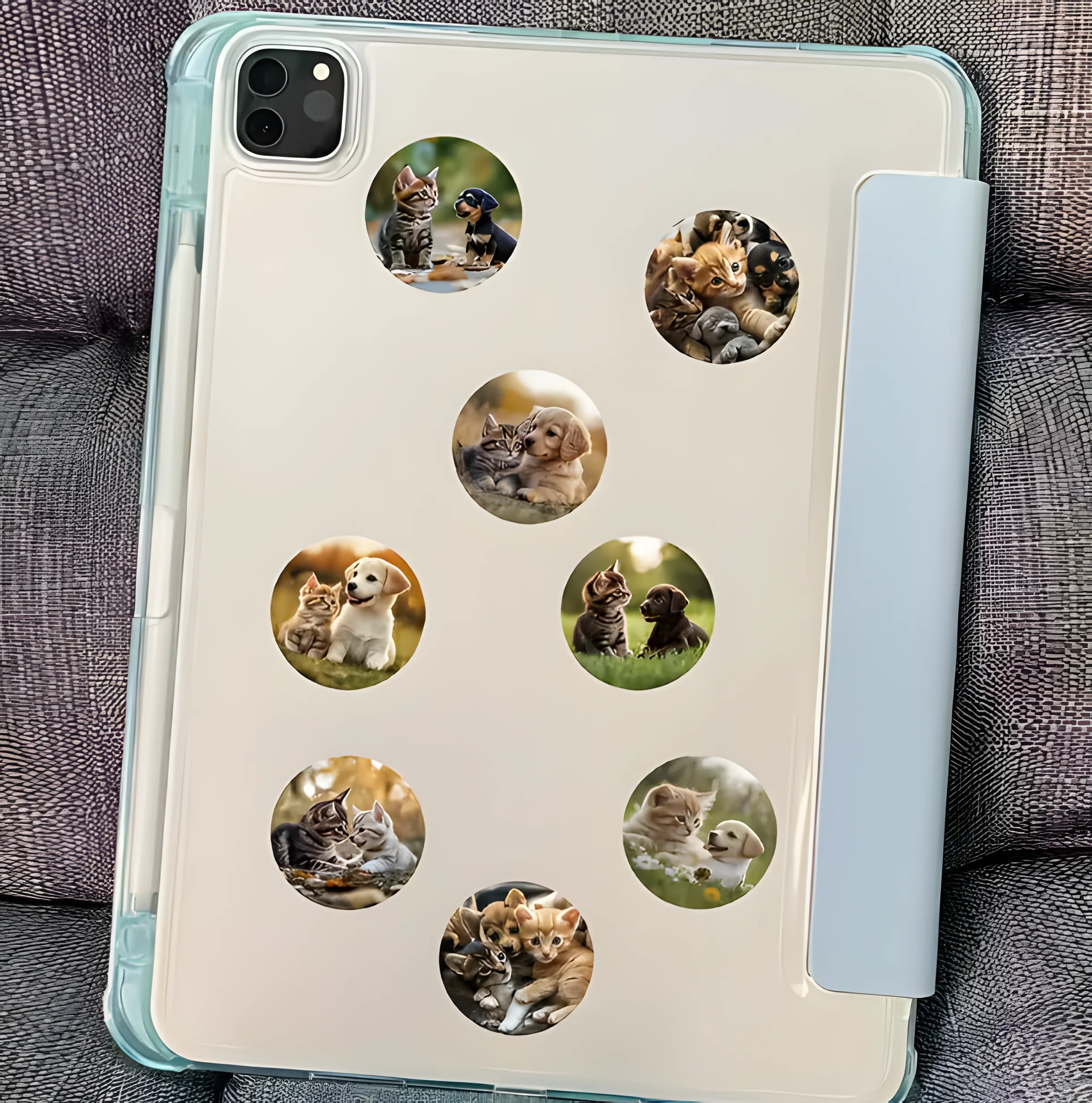 Hundewelpen- Kätzchen-Muster Aufkleber