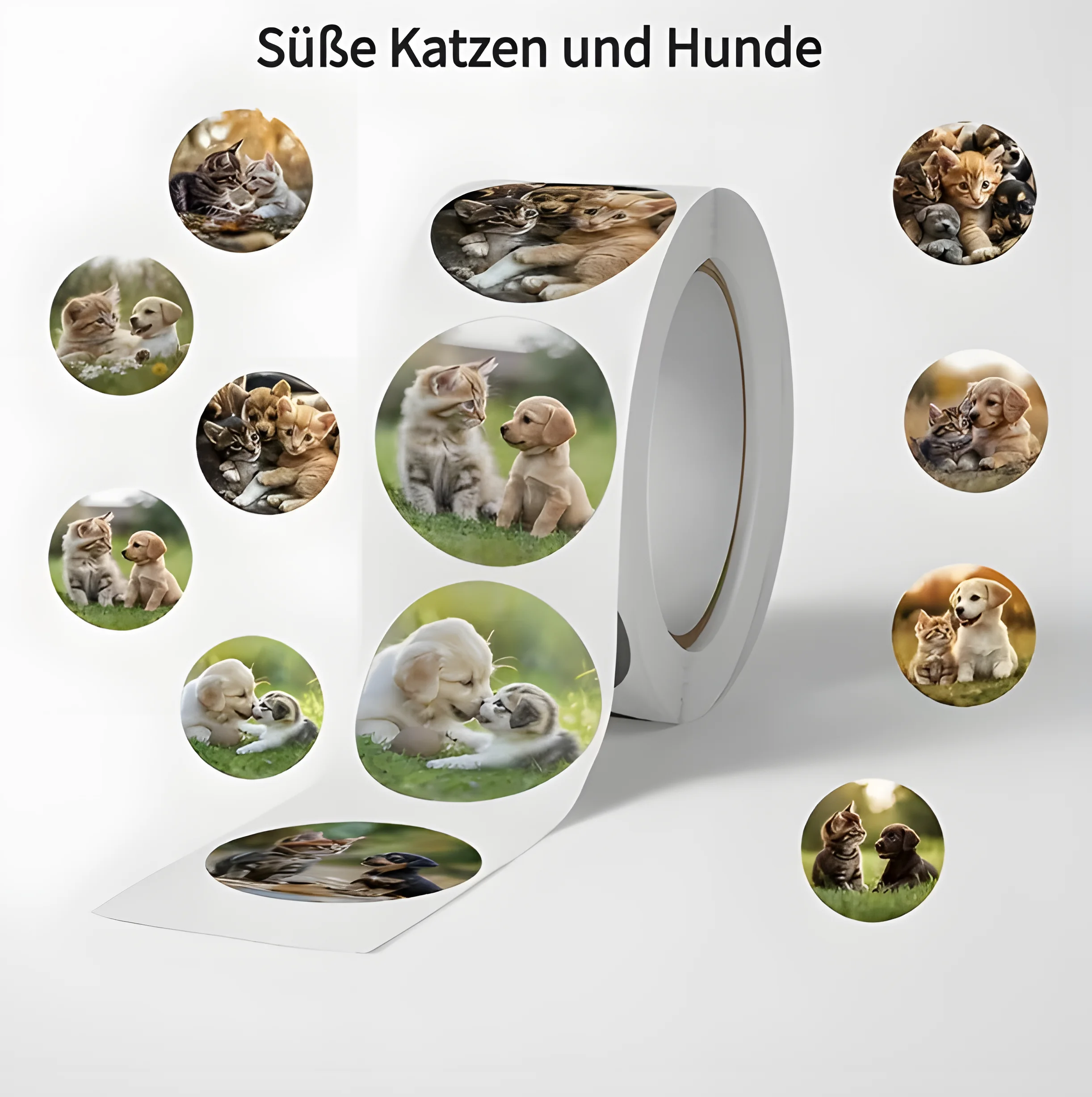 Hundewelpen- Kätzchen-Muster Aufkleber - 20 Stück
