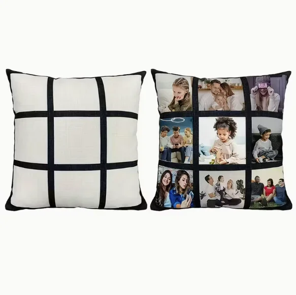 Kissenbezug mit 9 Fotos 40 x 40 cm schwarz