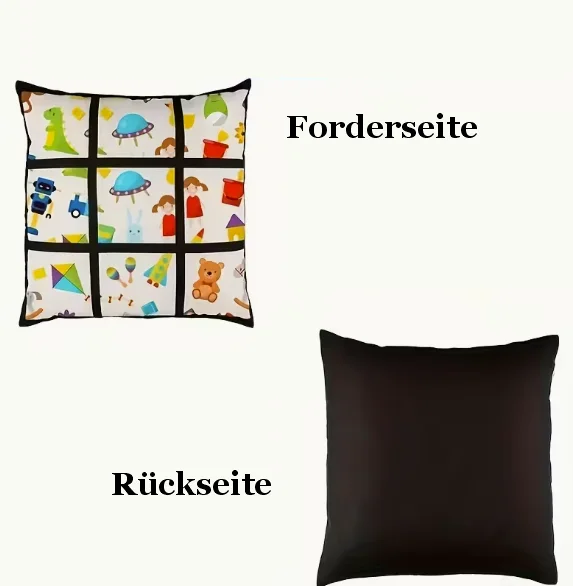 Kissenbezug mit 9 Fotos 40 x 40 cm schwarz