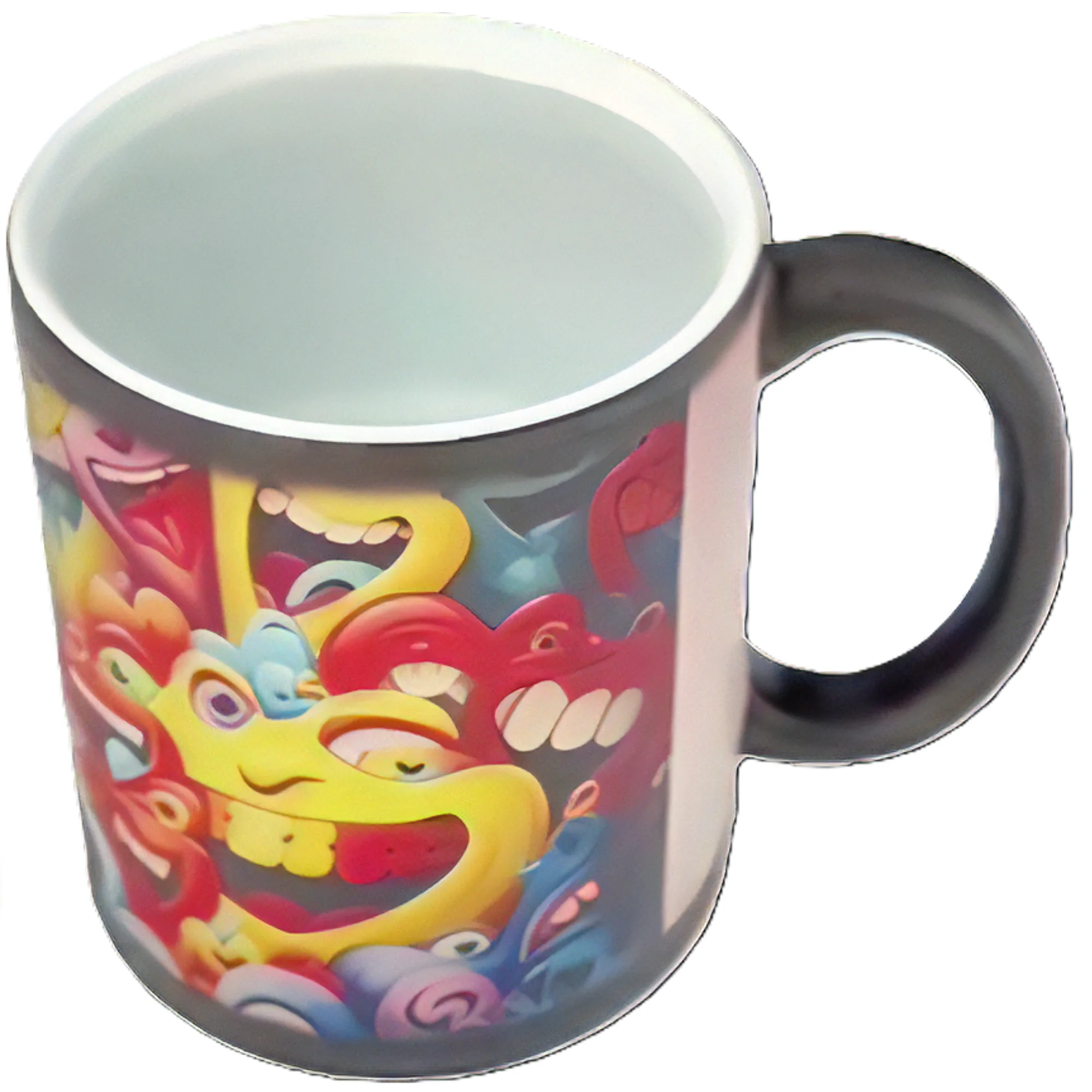 Magie Farbwechselnde Mattierte Keramik-Kaffeetasse Schwarz- 6er Pack