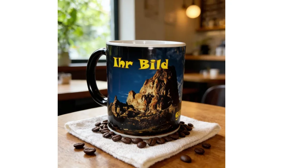 Farbwechselnde Mattierte Keramik-Kaffeetasse Schwarz